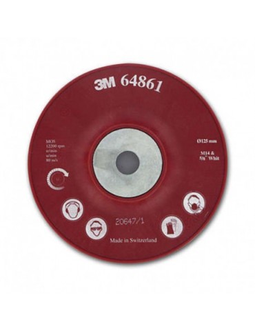 3M™ Cubi II Red Ribbed Soft Pad 125mm   64858