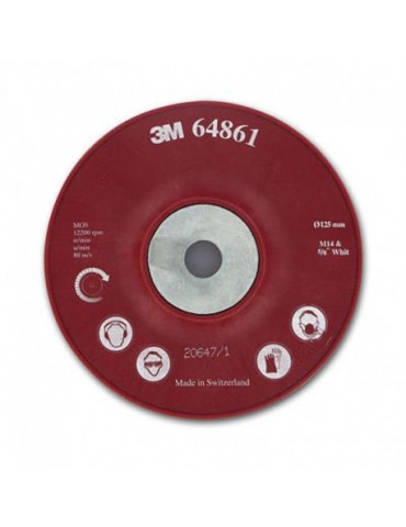 3M™ Πάτος M14 & 5/8" Cubi II Red Ribbed 125mm Pad 64861